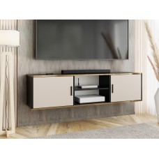 Atvērts TV galdiņš ROJO 3, Melns/Kašmirs/Zelts